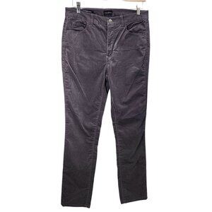 Talbots Womens Velveteen Straight Leg‎ Pant Grey Stretch Cotton Elastane Size 8